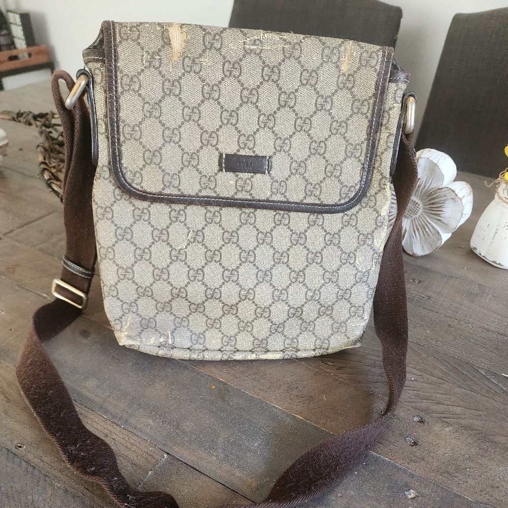 Gucci Beige and Brown Crossbody Bag